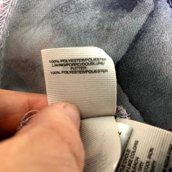 Rachel Roy Small Womens Watercolor Floral Print Sheer Frayed Sleeveless Blouse - Picture 7 of 8